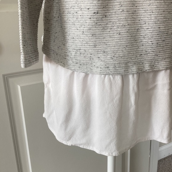 LOFT petite medium top 3/4 sleeves layered look ribbed - Picture 9 of 12